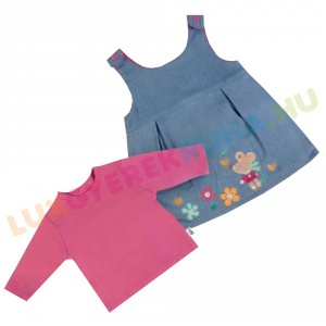 UTOLSÓ! - F.S. Baby farmer kötényruha, lányka ruha hosszú ujjú pamut pólóval lányoknak - Princess Mouse