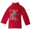 AKCIÓS - 50% Manai hosszú ujjú pamut garbó lányoknak, lányka póló - Love Story (Piros)