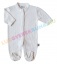 F.S. Baby alkalmi, elöl gombolós kötött pamut rugdalózó, kezeslábas, pizsama - Fehér