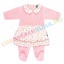 F.S. Baby hátul gombolós alkalmi plüss rugdalózó rávarrt szoknyával lányoknak, kezeslábas, pizsama - Classic Pink