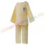 AKCIÓS - 75% Háromrészes pamut gyerek pizsama (Póló, nadrág, nyálfogó) - napsárga