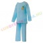 AKCIÓS - 75% Háromrészes pamut gyerek pizsama (Póló, nadrág, nyálfogó) - türkiz